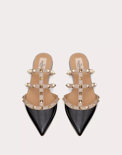 ROCKSTUD PATENT-LEATHER MULE